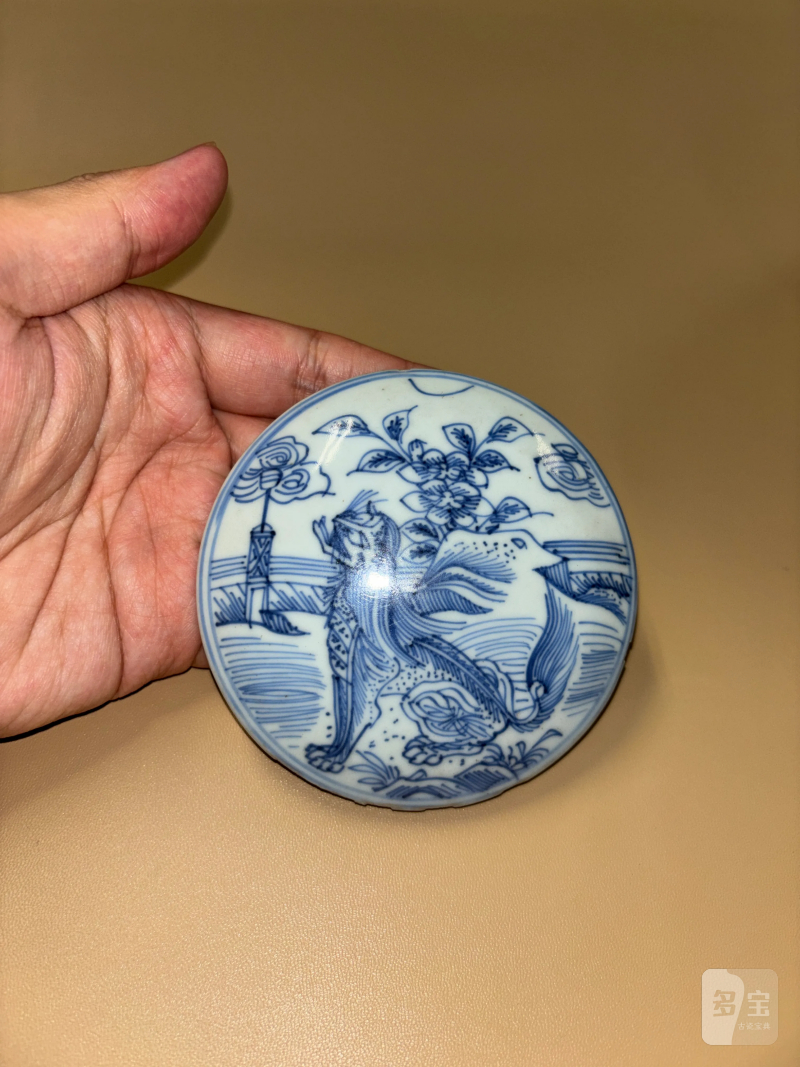 明万历 青花铁线描高士图围棋罐 - 图8